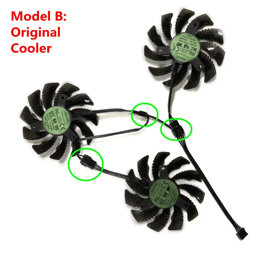 Ventilador de tarjeta gráfica vídeo,T128010SU,Enfriador VGA,para GIGABYTE GTX 1080 Ti G1 Gaming,para GIGABYTE GTX 1070 Ti G1 Gaming,para GIGABYTE GTX 1080 G1 Gaming,para GTX1060 ROCK,Sustituir PLD08010S12HH - imagen 3