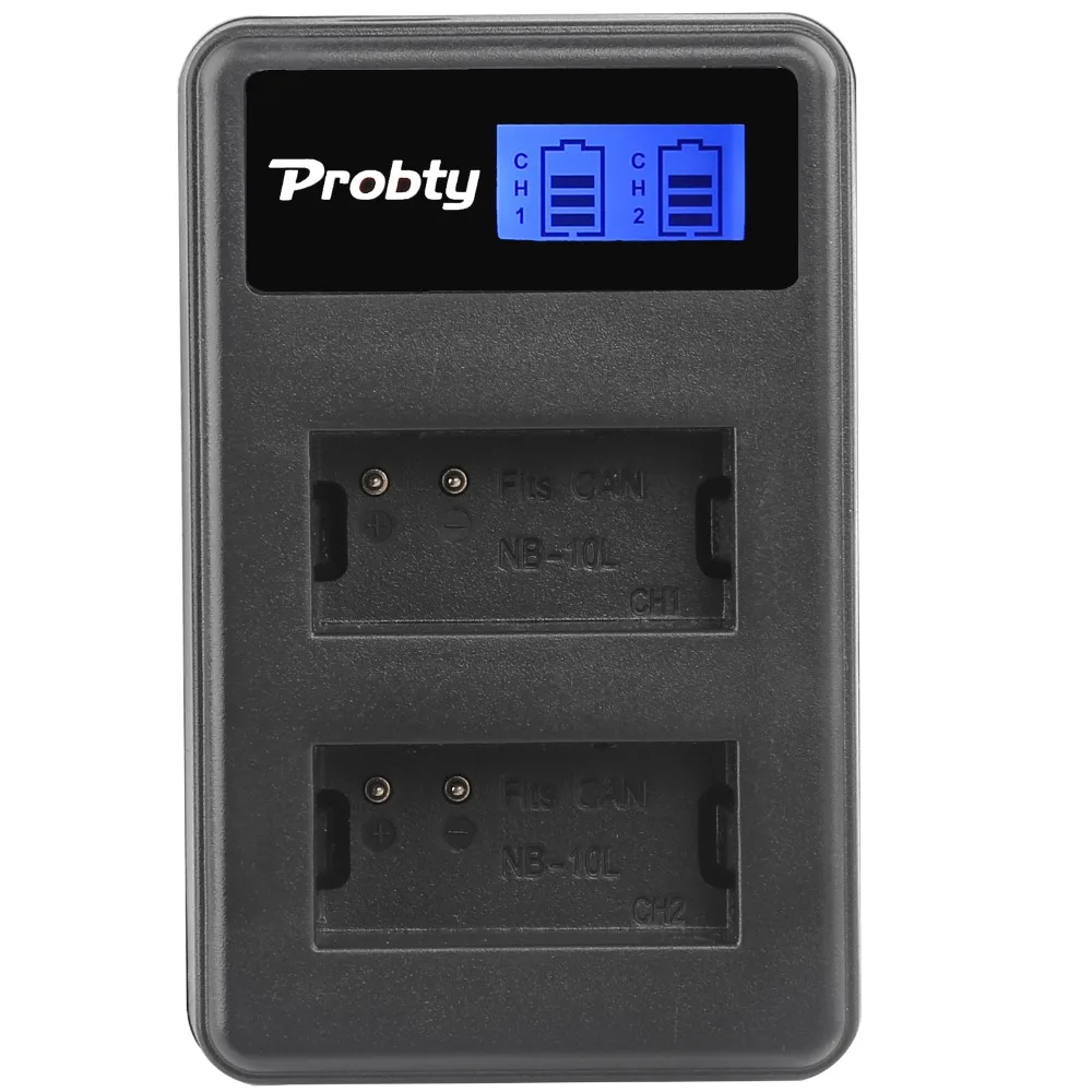 Batería de piezas para cámara Canon PowerShot G15, G16, G1X, G3X, SX40, SX40HS, SX50, SX60 HS, 2 NB-10L, NB, 10L, NB10L, cargador Dual USB LCD - imagen 2