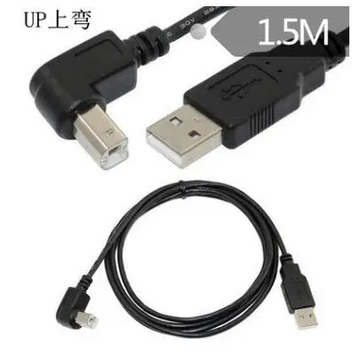 Tipo A macho a tipo USB-B macho 90 grados arriba abajo izquierda derecha ángulo USB 2,0 Cable de escáner de impresora 1,5 m 3m 0,5 m 0,3 m - imagen 5