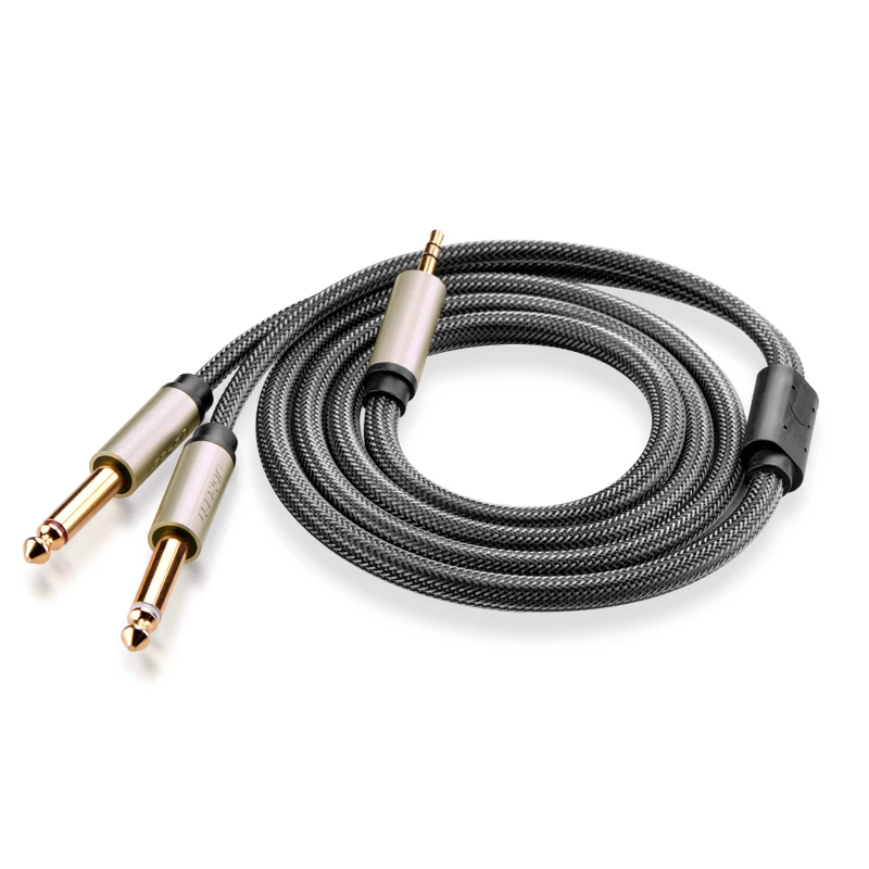 Cable Divisor Audio Estéreo Jack 3,5mm a 2x 6,35mm Chapado Oro - imagen 2
