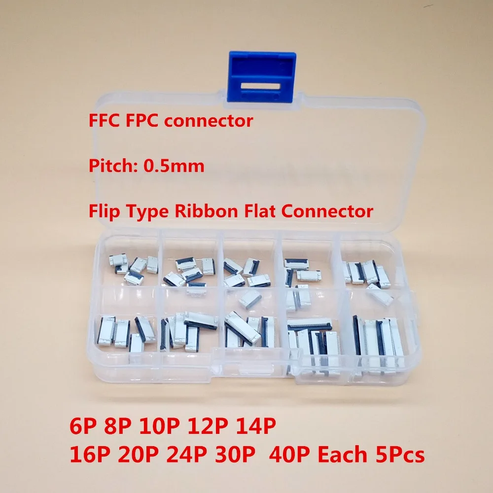 Conector FFC FPC 0,5mm Flexible 6-40 Pines Cubierta