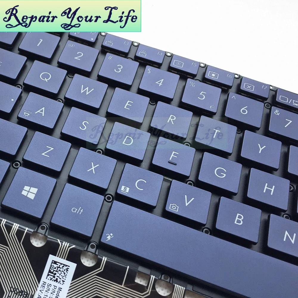Teclado de ordenador portátil para Asus ZenBook, accesorio de interfaz de usuario US, inglés, UX301, UX301LA, UX301LA, DH71T, teclas azules, 0KNB0, 362AUI00, nuevo - imagen 3