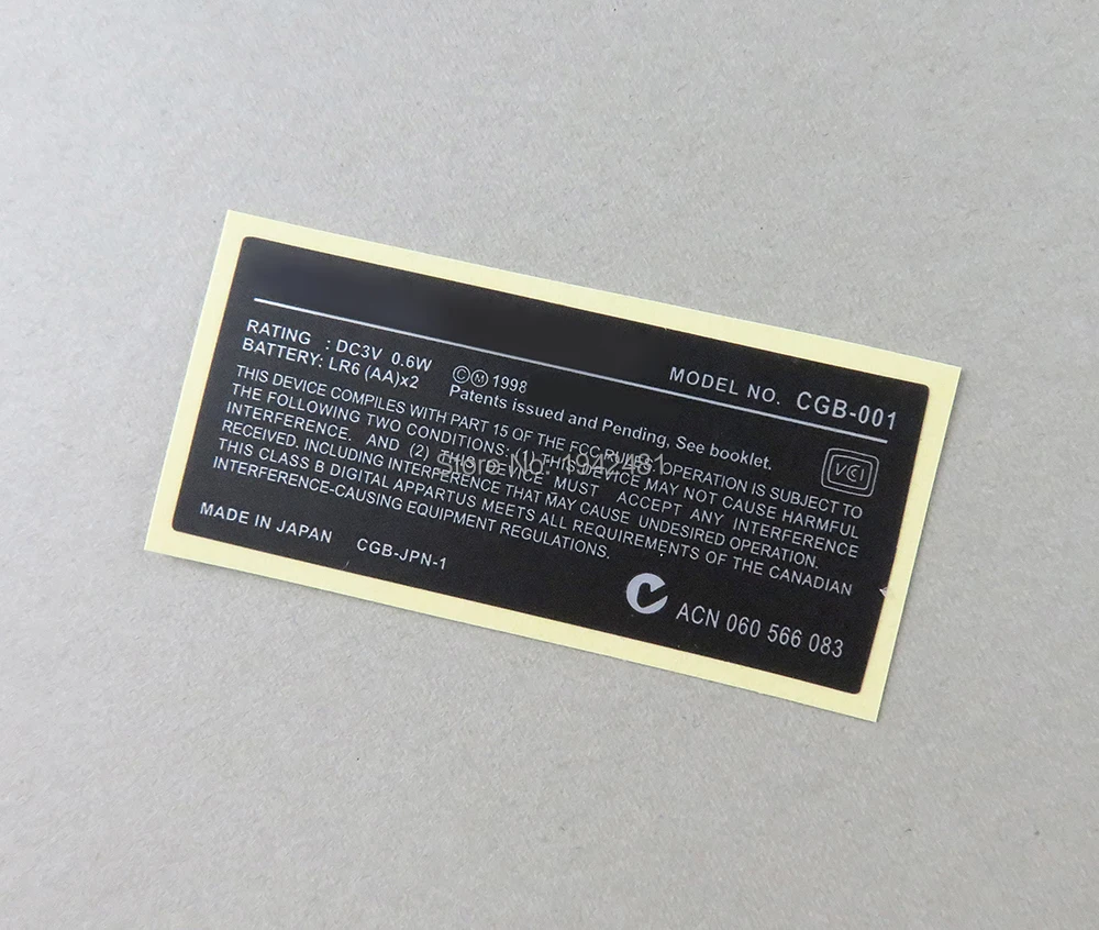 5 uds para Game boy etiqueta adhesiva para GameBoy GBA GBC GBP GBA SP etiqueta trasera de consola - imagen 4