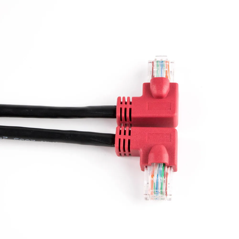 Cable Ethernet Lan Cat5e UTP Cat 5 RJ45, Parche de red, ángulo izquierdo y derecho para PS2, Cable de enrutador de ordenador - imagen 5