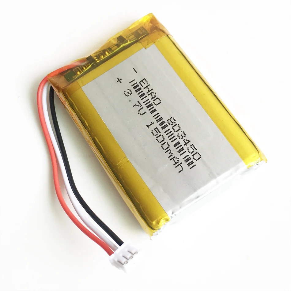 Batería recargable de polímero de litio para ordenador portátil, pila LiPo de 3,7 V y 1500mAh con conector JST ZH de 1,5mm y 3 pines para MP3, DVD, cámara, GPS, 803450 - imagen 3