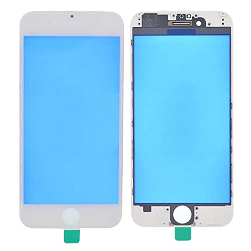 Para iPhone 6 6Plus 6s 6sPlus 7G 7 Plus Reemplazo de la pantalla exterior frontal Cubierta de lente de cristal LCD con marco