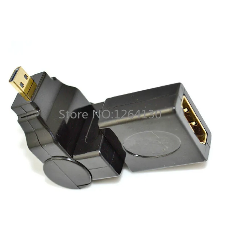 Micro HDHI macho a HDMI hembra 180/360 grados de rotación 90 Cable convertidor adaptador de ángulo recto para ASUS Tablet PC y otros