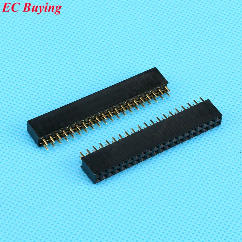 100 Uds 2X20 PIN doble fila recta PIN hembra encabezado 2,54 MM conector de tira de paso 2*20 20p 20 pines 20 pines para placa PCB - imagen 3