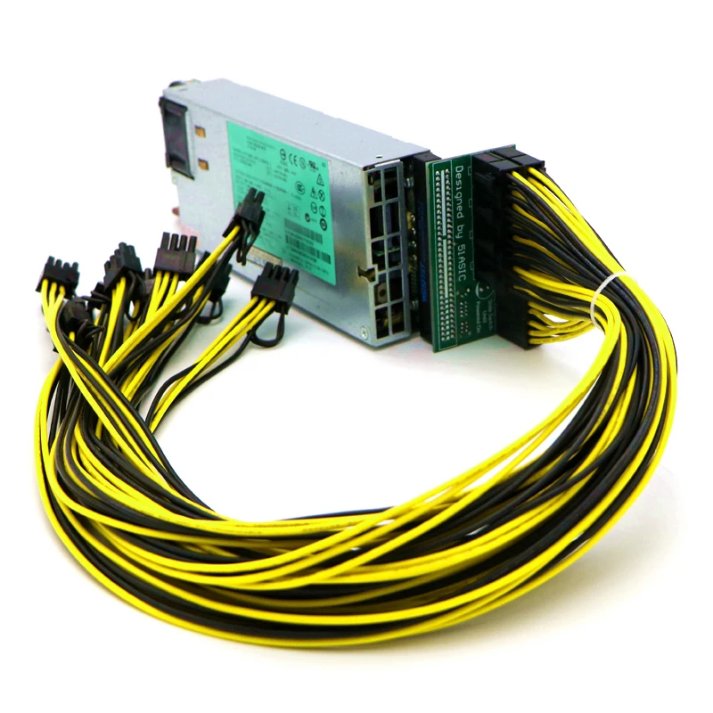 Kit de fuente de alimentación PCI-E: placa de ruptura de puerto de 10x 6 pines y cable de 60 CM 1007 16AWG PCI-E de 6 pines a 6 + 2 pines - imagen 2