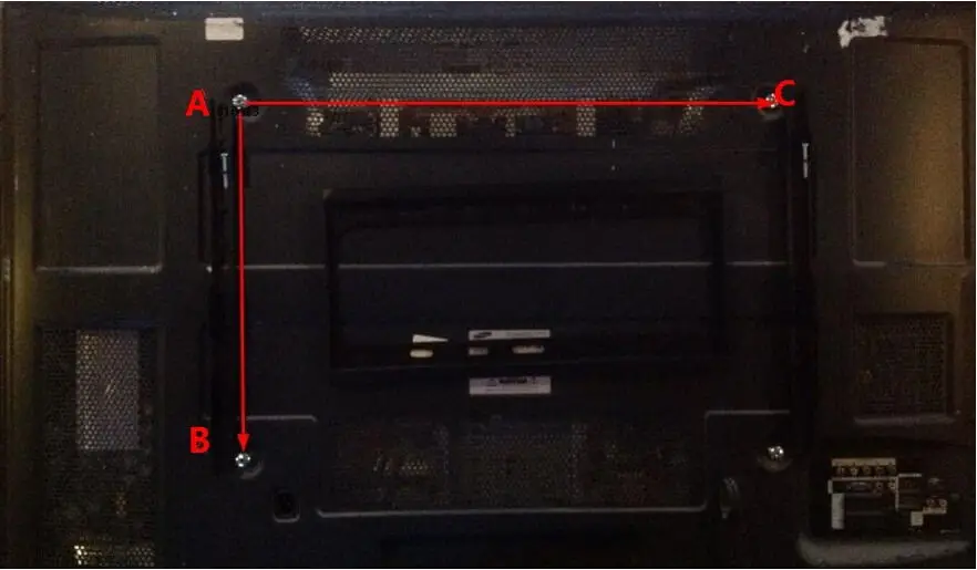 Un diagrama de un monitor de computadora con las letras A B, C y D