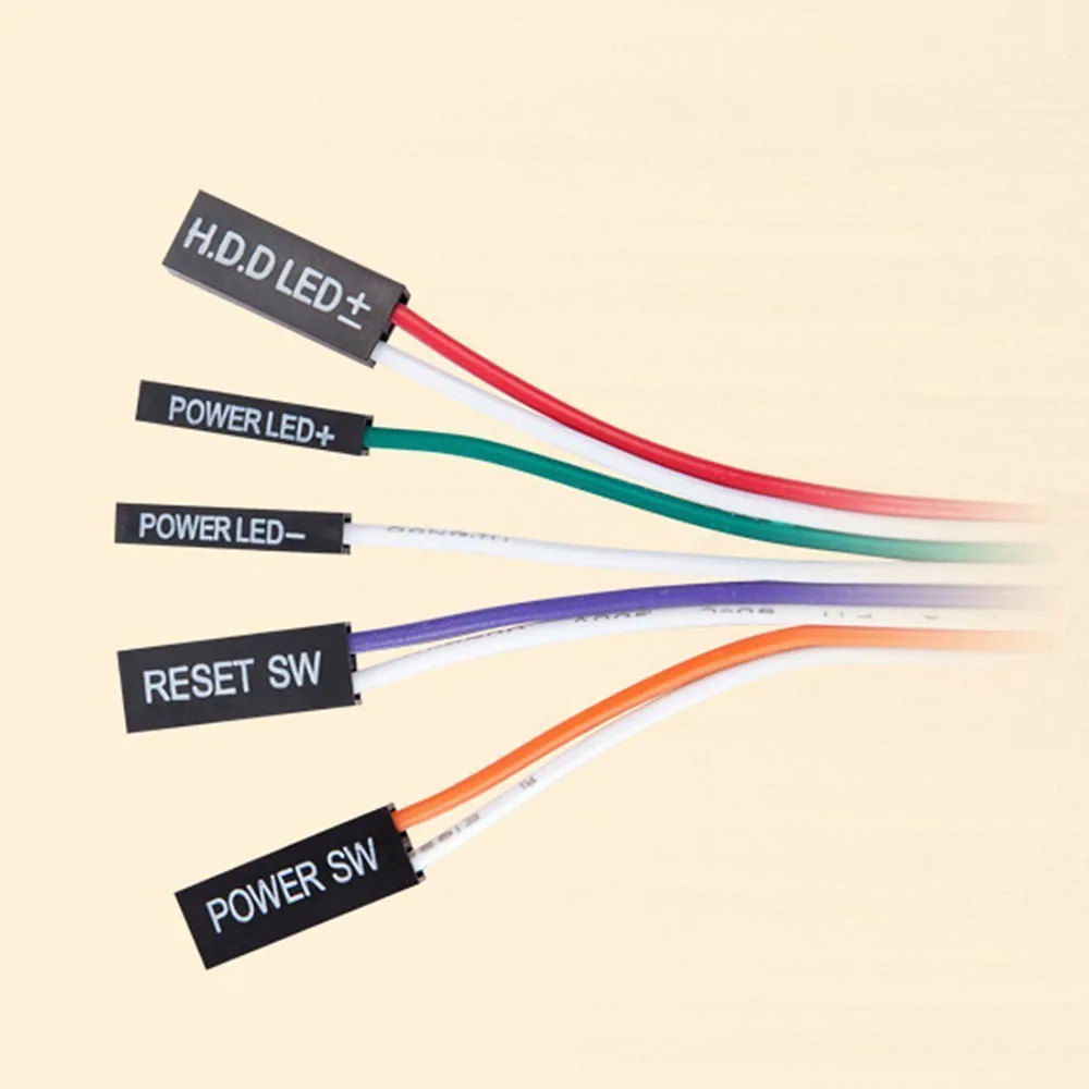 Caja de ordenador de escritorio de 1,6 m, fuente de alimentación de placa base, reinicio de encendido/apagado, interruptor de Reinicio de botón HDD con Cables - imagen 5