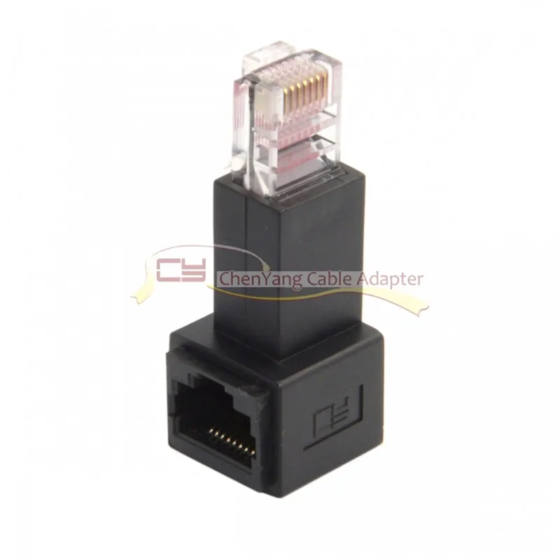 Adaptador de extensión de red Lan Ethernet en ángulo izquierdo de 90 grados 8P 8C FTP STP UTP Cat 5e macho a hembra - imagen 4