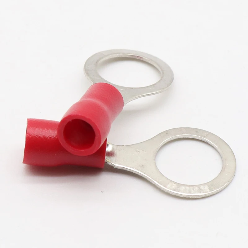 RV1.25-8 Circular rojo 22-16 AWG 0,5-1,5 mm2 conector de Terminal de anillo aislado conector de Cable 100 unids/pack RV1-8 RV - imagen 4