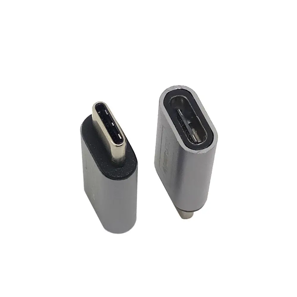 Nuevo tipo plateado y gris 10Gbps Metal estándar USB-C USB 3,1 tipo C macho a hembra adaptador conector convertidor USB3.1 tipo-c - imagen 4