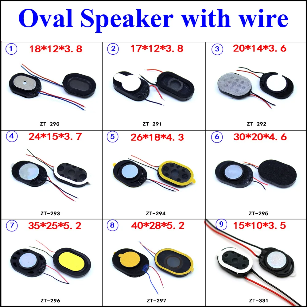 ChengHaoRan-Altavoces móviles ovalados redondos para tableta, equipo portátil, piezas de reparación de audio, altavoz de repuesto, 9 modelos, 1 unidad