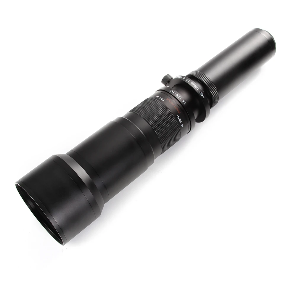 Teleobjetivo de 650-1300mm f/8-16 con Zoom Manual, adaptador de montaje TELE + T2 para cámara Canon, Nikon, DSLR, EF, lente de montaje de EF-S, novedad - imagen 2