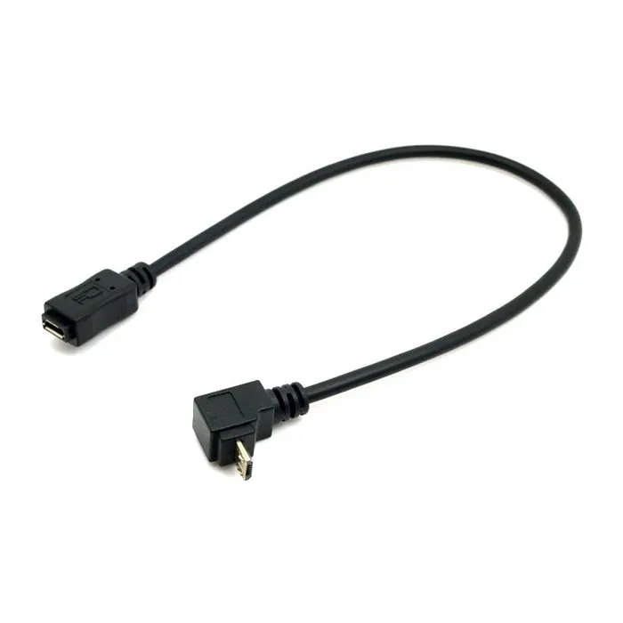 Cable de extensión Micro USB 2,0 macho a hembra en ángulo de 90 grados arriba y abajo pines completos conectados 20 cm 0,2 m para sincronización y carga de datos - imagen 5