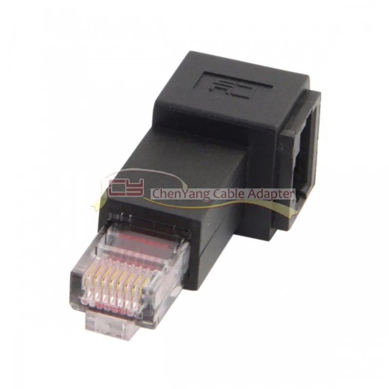 Adaptador de extensión de red Lan Ethernet en ángulo izquierdo de 90 grados 8P 8C FTP STP UTP Cat 5e macho a hembra - imagen 5