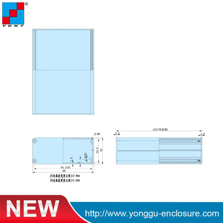 YGS-005 Caja Aluminio Anodizada para PCB Electrónica Pequeña - imagen 4