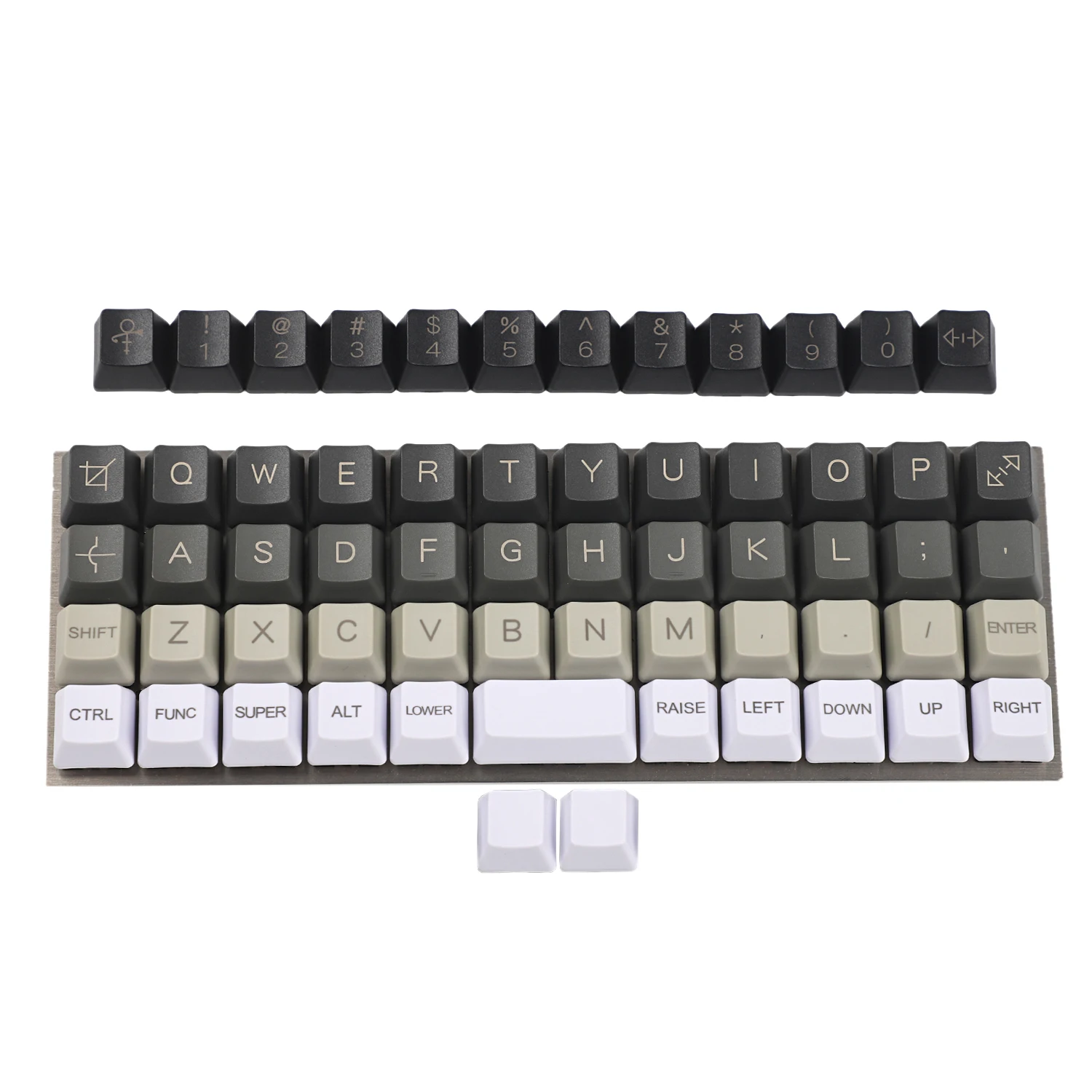 YMDK-Planck Niu40 Preonic 40% teclas, blanco, gris, negro, gradiente, blanco puro, grabado con láser, OEM, 1,5mm de espesor, PBT
