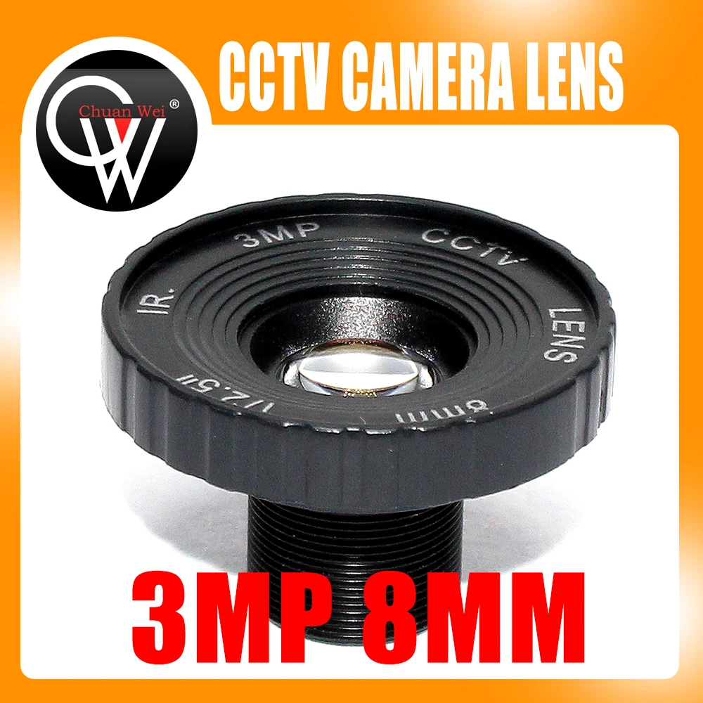 10 Uds 3MP 8mm M12 45 grados HD M12 lente de montaje 1/2.5 ''1080P HD lente para cámara CCTV M12 MTV lente de placa