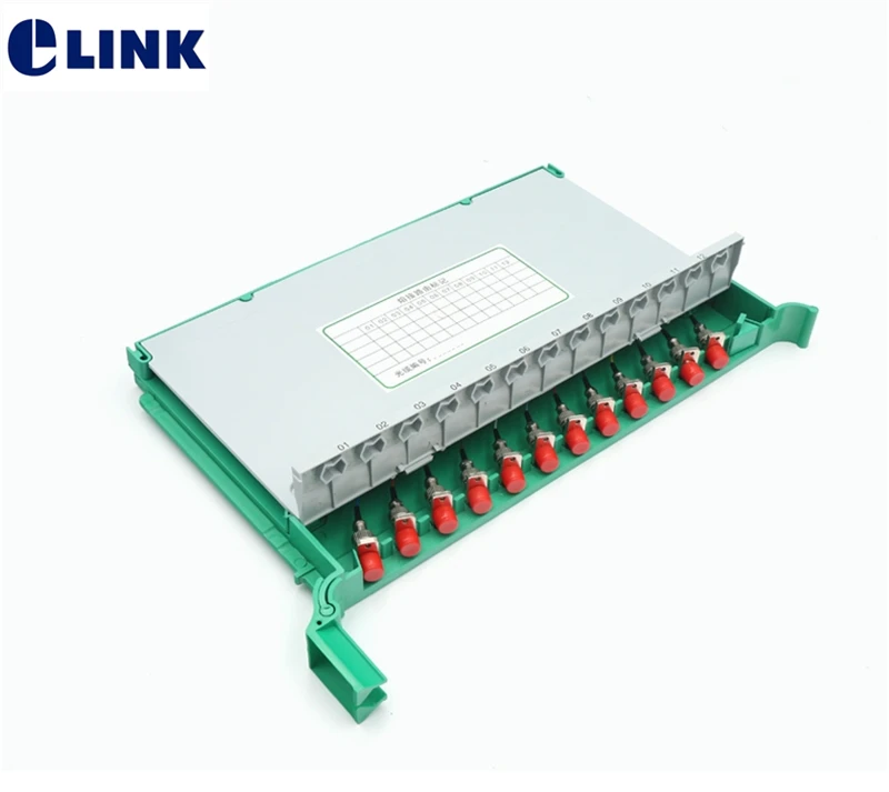 Bandeja de empalme de fibra óptica integrativa de 12 núcleos con adaptador FC y pigtals FC SM 1,5 mtr ftth caja de casete de fibra óptica ELINK 2 uds
