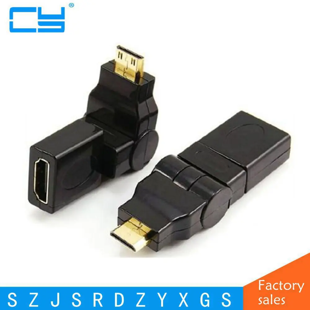 Conector adaptador de Cable compatible con HD, 180 grados, 360 grados, Mini HD macho tipo C a HDTV A hembra - imagen 3
