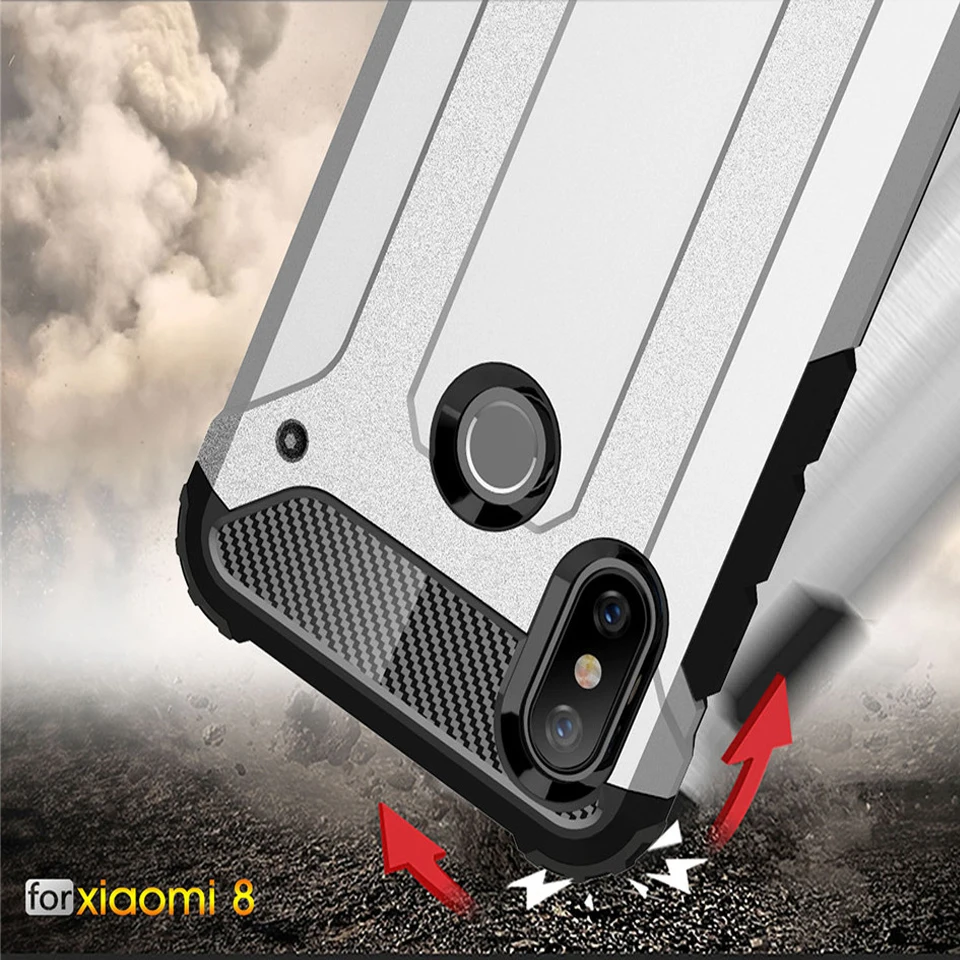 HereCaseStrong Hybrid Tough Shockproof Armor Phone Back Case For Xiaomi Mi8 SE Mix2S Mi5X 6X Redmi 5A Note 5A Rugged Impact Cover (5)
