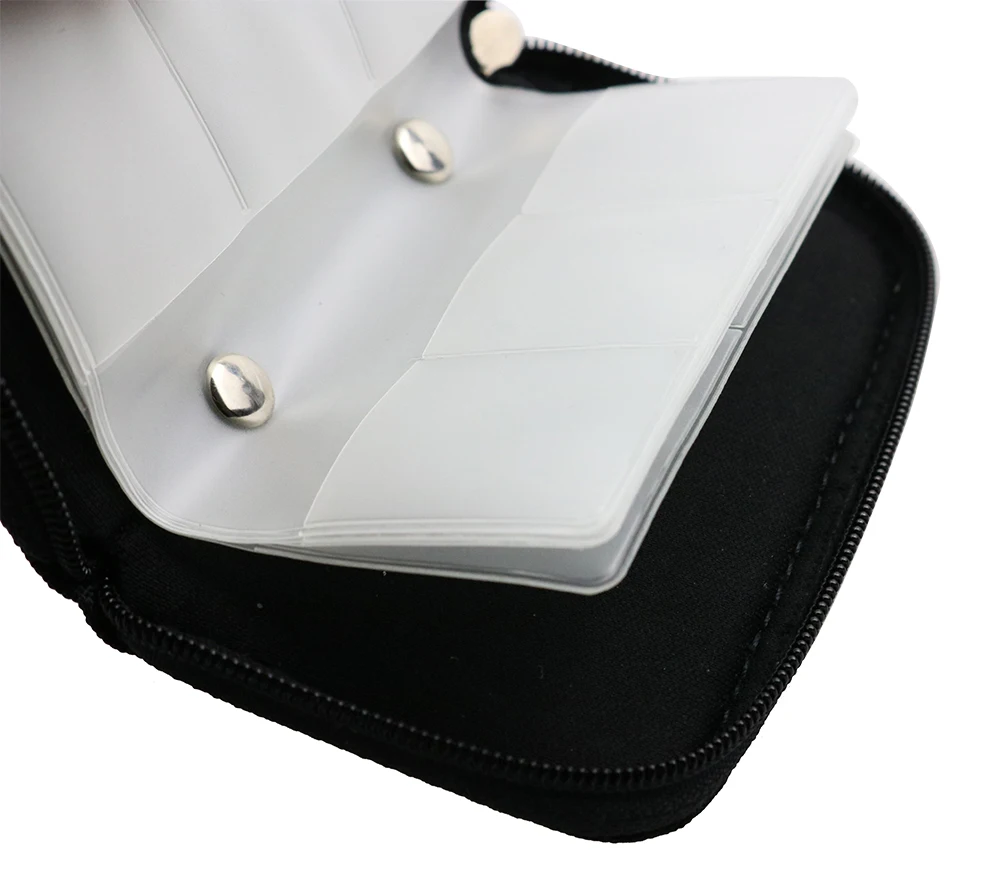 Estuche para tarjetas de memoria, accesorio para hasta 44x SD, SDHC, Micro SD, Mini SD y 4x cf-holder con 22 ranuras, 8 páginas para almacenamiento y viaje - imagen 3