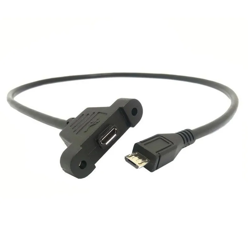 Montaje en Panel de impresora Micro USB 2,0 B, toma hembra a Micro USB, cable macho de 5 pines, 0,3 m, 0,5 m - imagen 3