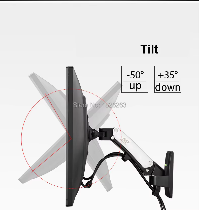 NB F120 Soporte TV Gas 17-27" Brazo Aluminio Ajustable Resistente - imagen 5