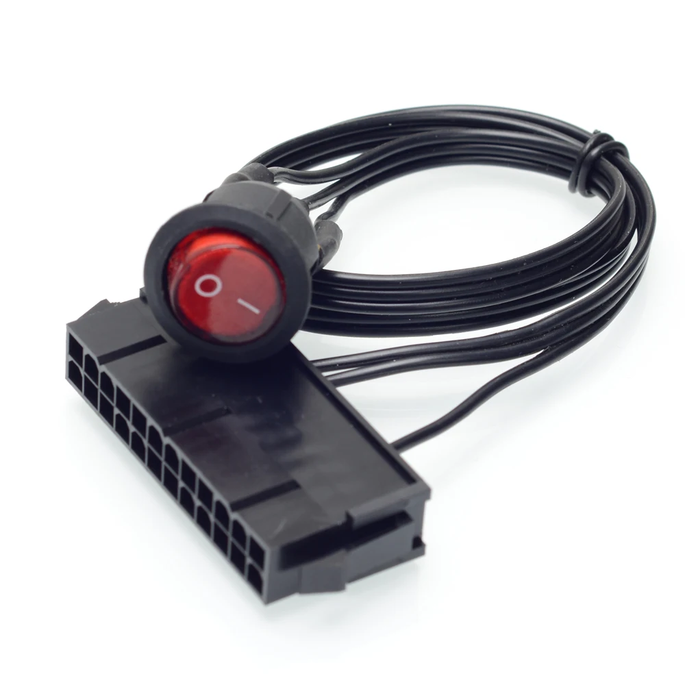 Fuente de alimentación ATX/EPS de 24 Pines, cable de arranque con interruptor de botón de encendido/apagado, adaptador de corriente para minería, líneas de interruptor de Reinicio - imagen 4