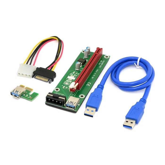 Tarjeta Elevadora PCI-E PCI Express 1x a 16x USB 3.0 SATA 4Pin IDE Molex BTC Minería - imagen 2