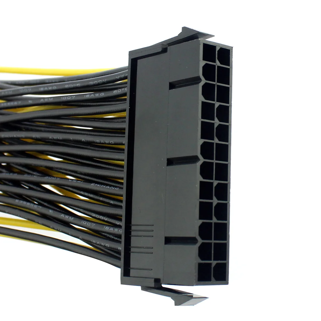 24P 20 + 4 Pin Dual PSU Cable de fuente de alimentación 18AWG 20cm ATX placa base adaptador conector Cable de extensión - imagen 4