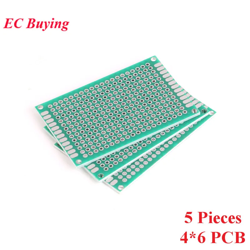 5 uds 4*6CM 4x6cm prototipo de cobre de doble cara PCB placa de circuito impreso Universal 4x6cm placa de placa de pruebas