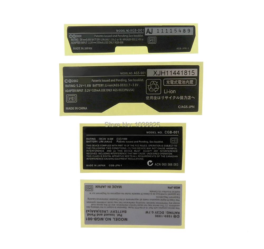 50 unids/lote etiqueta adhesiva para GameBoy GBA GBC GBP GBA SP consola carcasa etiqueta trasera - imagen 2