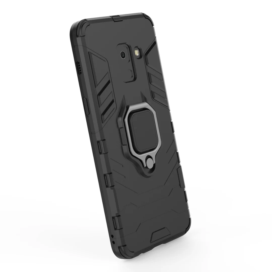 Funda con anillo de soporte para Samsung Galaxy A8 2018, carcasa de silicona + armadura de PC a prueba de golpes, carcasa trasera protectora para samsung a8 2018 - imagen 5
