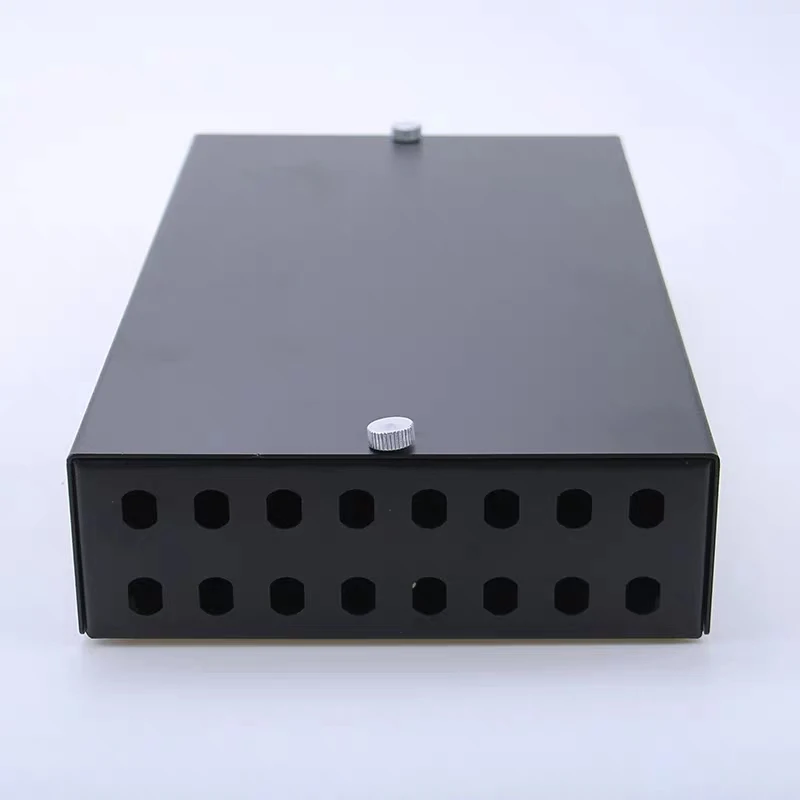 Caja de terminales en blanco ST, 16 núcleos, FTTH SPCC, 16 puertos, panel de conexión de fibra óptica ST, caja de distribución FTTX, negro, ELINK, 1,0mm de espesor - imagen 3