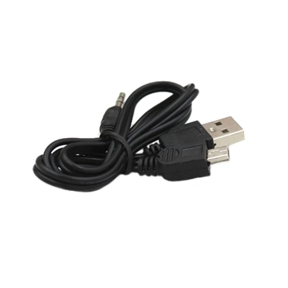 Alta calidad 2 en 1 USB macho Mini USB 5 pines + Cable auxiliar de 3,5 MM Cable auxiliar y cargador negro 2 en 1 para altavoz