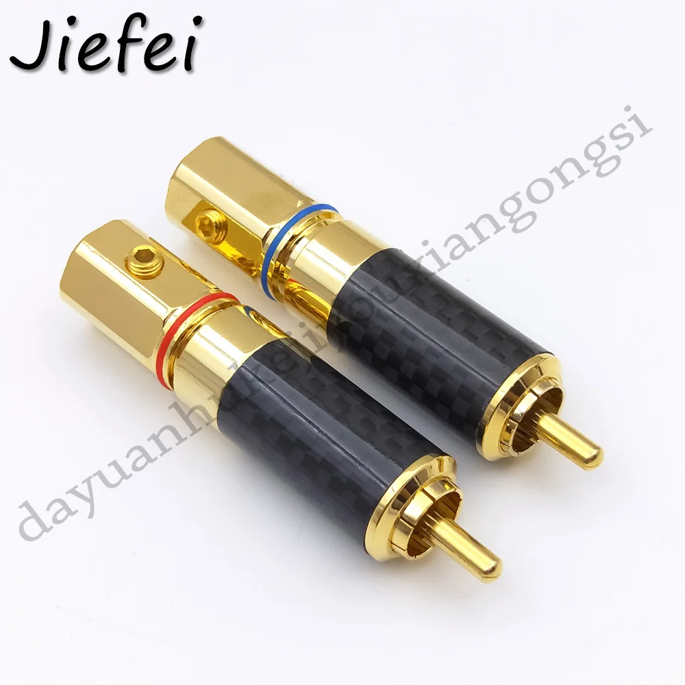 Conector Adaptador de Audio y vídeo de alta calidad, conector RCA chapado en oro de 24K, 2-50 Uds.