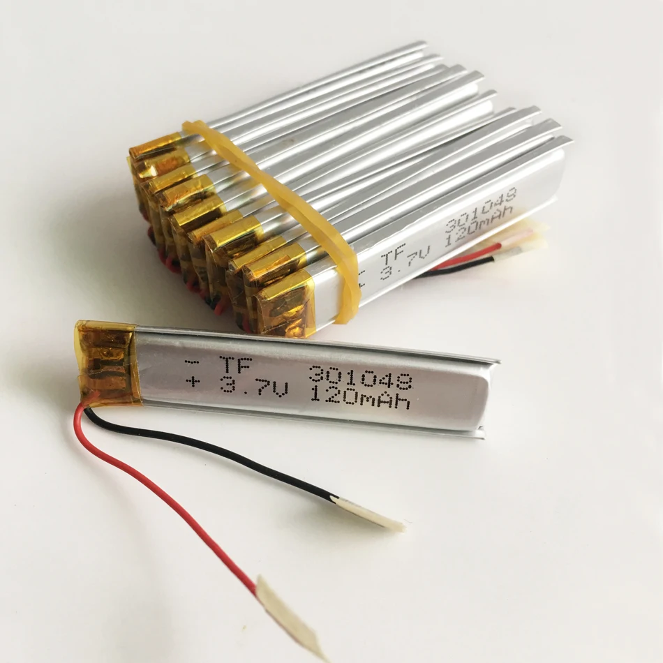 wholesale Batería recargable LiPo de polímero de litio de 3,7 v 120 mAh 301048 para auriculares con grabadora de vídeo Bluetooth - imagen 3
