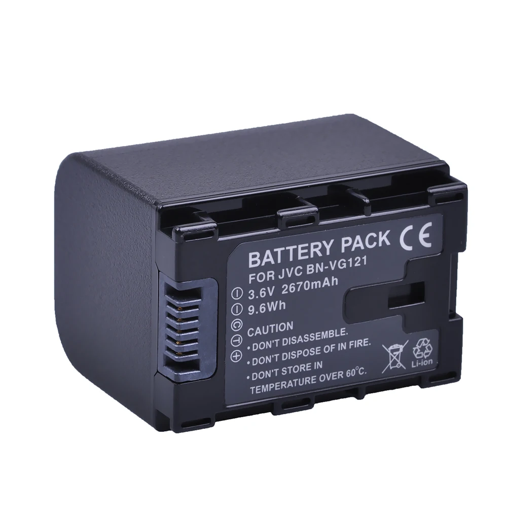 Batmax 2670mAh BN-VG121 VG121 BNVG121 Batería para JVC GZ-HD620 GZ-HD500 GZ-HM320 GZ-HM550 GZ-HM860 GZ-HM960 GZ-HM9