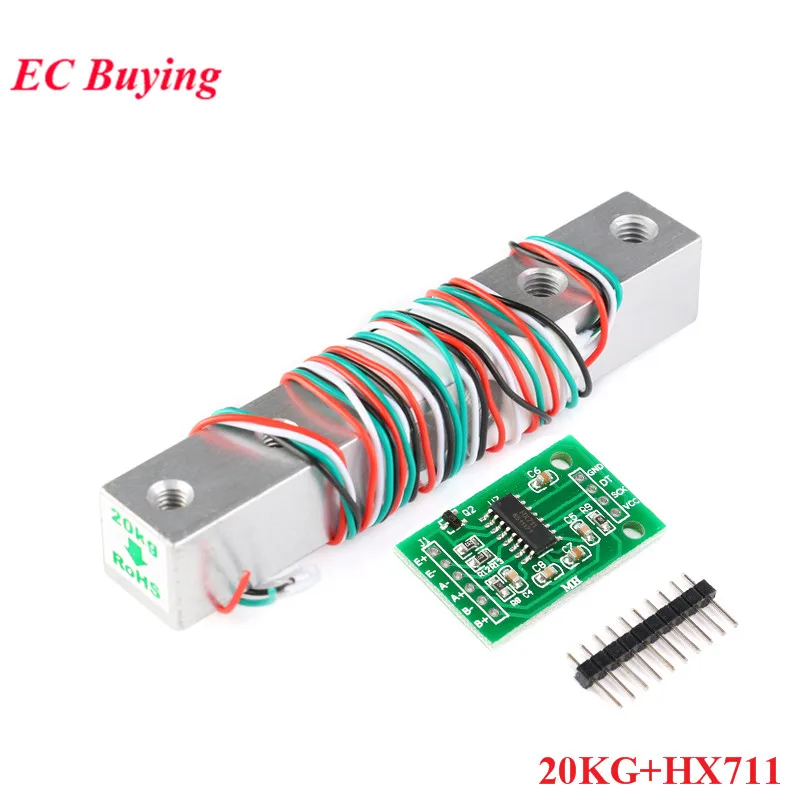 Sensor de peso de celda de carga digital de 20 kg + módulo publicitario de sensores de pesaje HX711 para Arduino