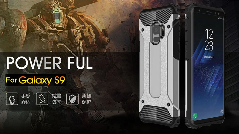 HereCaseStrong Hybrid Tough Shockproof Armor Phone Case For SAMSUNG Galaxy S9 S9 Plus Hard Rugged Impact Phone Protective Cover (16)