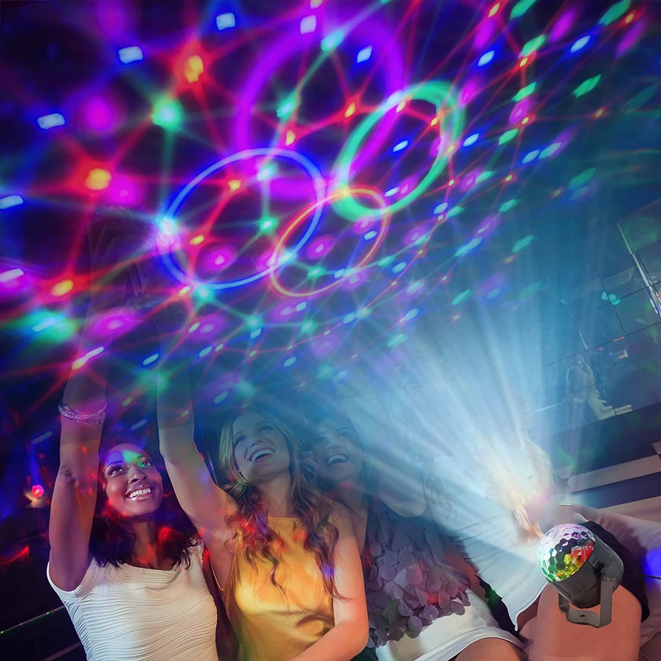 ALIEN-Luz LED RGB de 4W y 15 colores, bola mágica de discoteca, efecto de iluminación de escenario activado por sonido, para DJ, fiesta, coche, vacaciones, cumpleaños - imagen 5