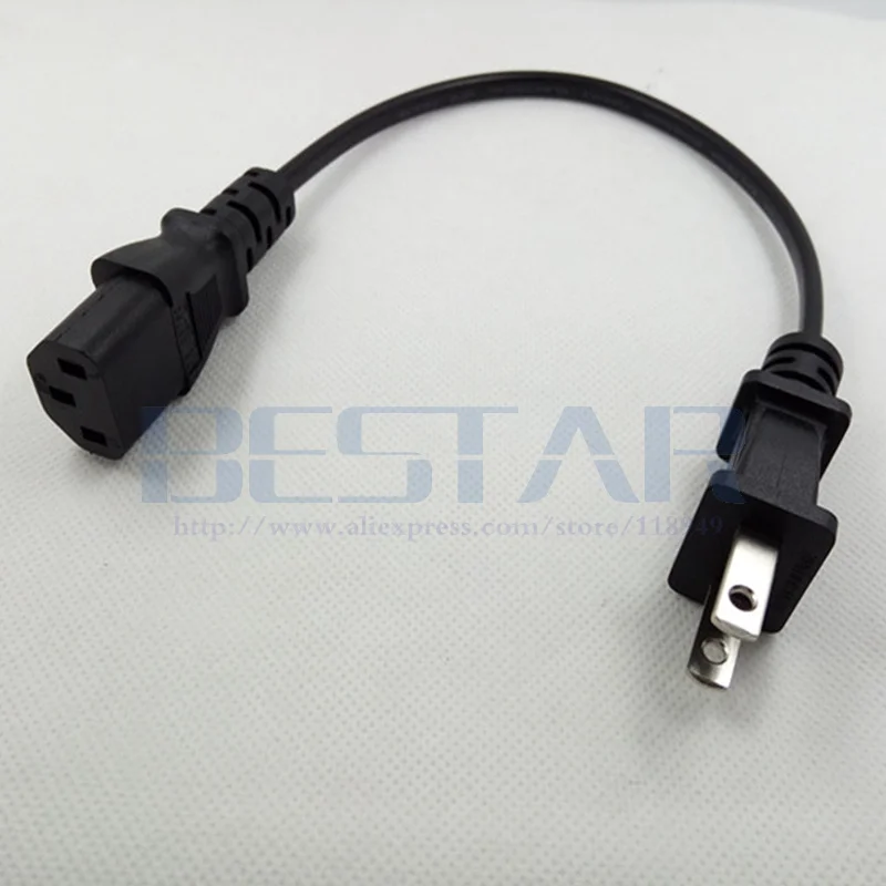NEMA 1-15P JP US enchufe a IEC 320 C13 3 clavijas Cable de alimentación portátil corto de 20cm 10A para impresora de monitor de ordenador olla arrocera - imagen 5