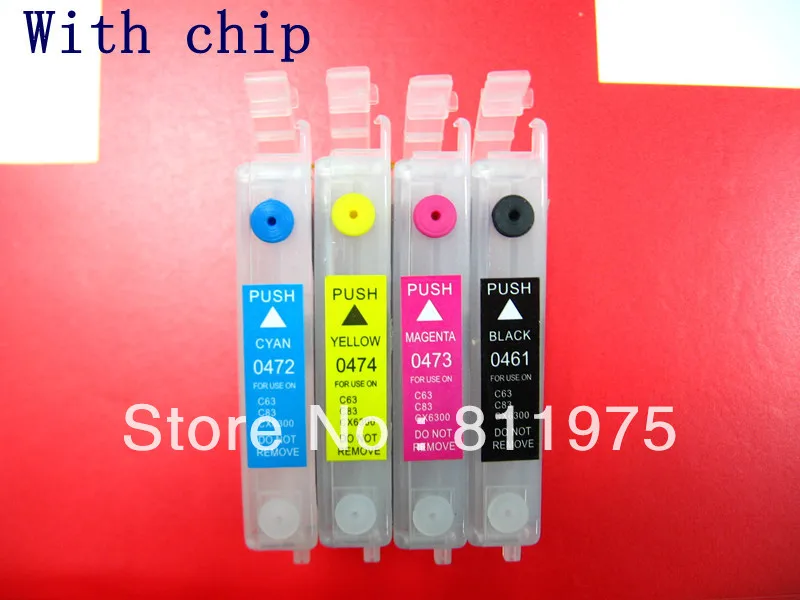 Cartucho de tinta recargable T0461 T0472 T0473 T0474 para impresora EPSON STYLUS C63/C65/C83/C85/CX6300/CX6500/CX3500/CX4500 - imagen 4
