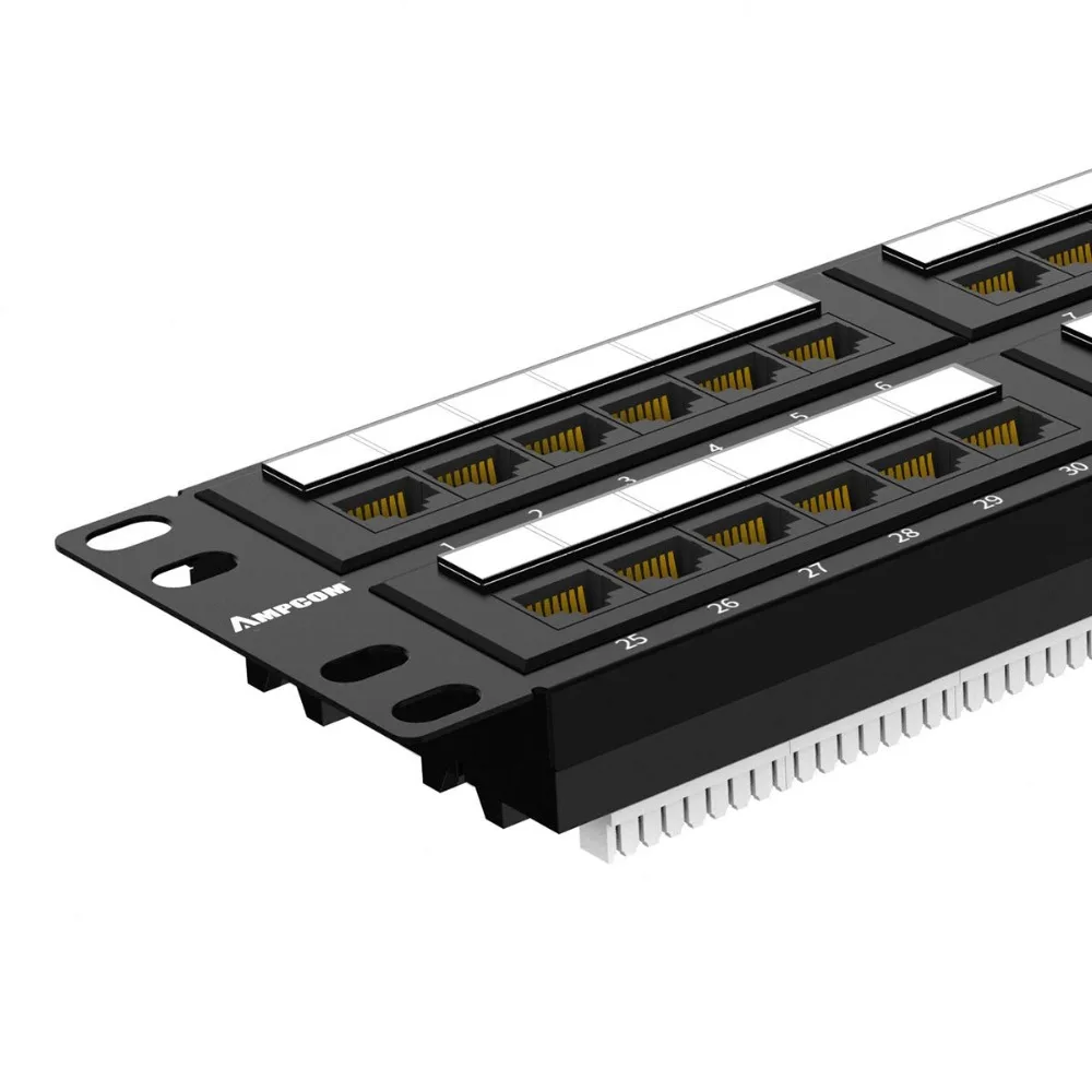 Patch Panel CAT6 48 Puertos RJ45 – Montaje Rack 2U AMPCOM - imagen 2