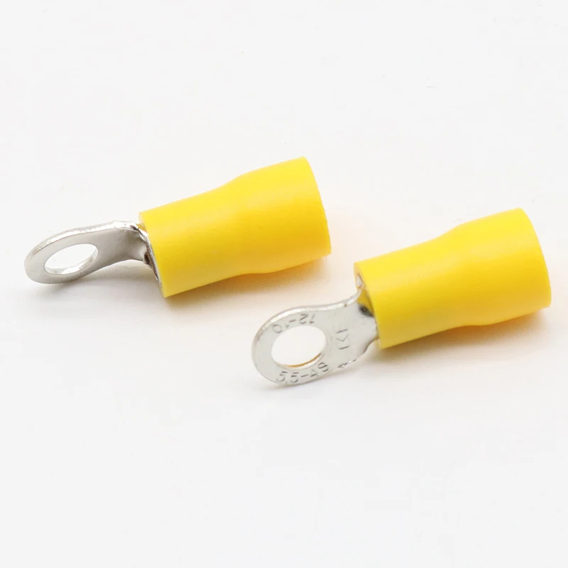 Terminal aislado de anillo amarillo RV5.5-4, juego de terminales de crimpado de cable, Conector de Cable de 4-6mm2, RV5-4 RV, 100 unids/paquete - imagen 3