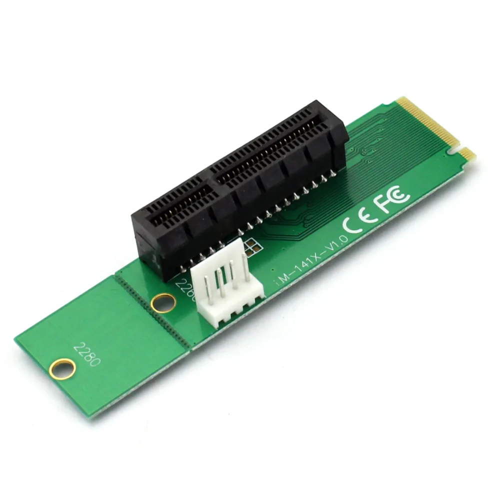 XT-XINTE para NGFF M.2 m-key a PCI-E 4x 1x, adaptador de tarjeta elevadora de ranura PCIE X4 M2 a X1, convertidor de tarjeta de expansión para ordenador PC - imagen 4